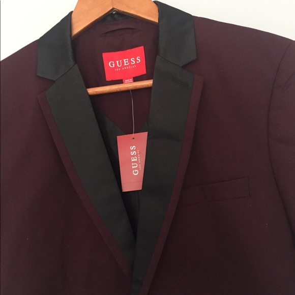 Guess Maroon Men’s Blazer - Picture 3 of 4